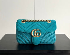 (Pre-Order) Gucci GG MARMONT VELVET SMALL SHOULDER BAG (Replica)