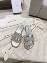 (Pre-Order) Christian Dior-Inspired Metallic Silver Slides