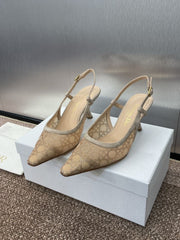 (Pre-Order) Christian Dior-Inspired Mesh Slingback Heels (Replica)