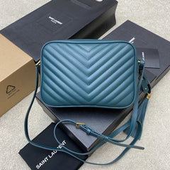 (Pre-Order) YSL Lou Camera Bag – Teal with Gold Hardware (Replica)
