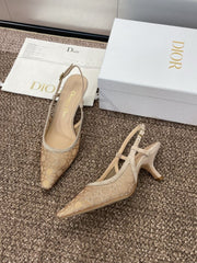 (Pre-Order) Christian Dior-Inspired Mesh Slingback Heels (Replica)