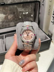 (Pre-Order) Rolex Datejust 31mm Pink Dial with Ruby Accents (Replica)