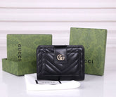 (Pre-Order) GG Quilted Leather Wallet – Compact Trifold Design (Replica)