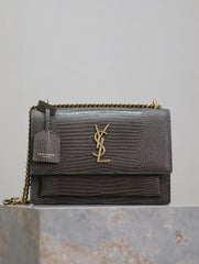 (Pre-Order) YSL Saint Laurent Sunset Small YSL Lizard (High Quality Replica)