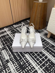 (Pre-Order) Christian Dior-Inspired Quilted Buckle Slingback Heels (Replica)
