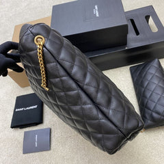 (Pre-Order) YSL Quilted Leather Tote with Pouch – Black (Replica)