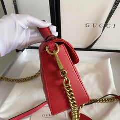 (Pre-Order) GUCCI Calfskin Matelasse Mini GG Marmont Top Handle Shoulder Bag (Replica)