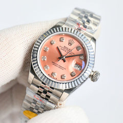 (Pre-Order) Rolex Datejust 28mm – Salmon Pink Diamond Dial (Replica)