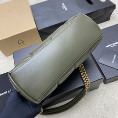 (Pre-Order) Saint Laurent Puffer Medium Chain Bag – Olive Green (Replica)