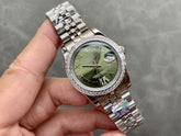 (Pre-Order) Rolex Datejust 31MM – Olive Green Diamond Bezel (Replica)