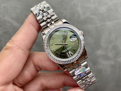 (Pre-Order) Rolex Datejust 31MM – Olive Green Diamond Bezel (Replica)
