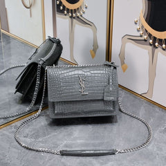 (Pre-Order) YSL Sunset Medium Bag in Crocodile Leather (Replica)