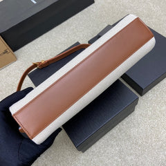 (Pre-Order) Saint Laurent Manhattan Medium Canvas & Leather Bag (Brown/Beige) (Replica)