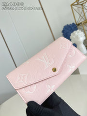 (Pre-Order) Louis Vuitton Sarah Wallet – Light Pink Monogram Empreinte (Replica)