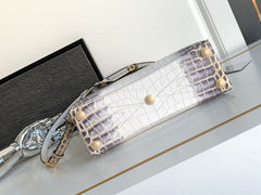 (Pre-Order) Louis Vuitton Rose des Vents – White & Violet Croc-Embossed (Replica)