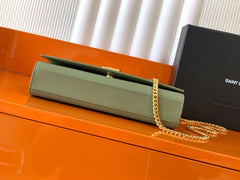 (Pre-Order) YSL Kate Medium Bag – Green with Gold Hardware (Replica)