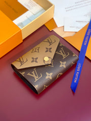 (Pre-Order) Louis Vuitton Monogram Compact Wallet (Beige Flap) (Replica)