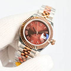 Rolex Datejust 28mm – Two-Tone Rose Gold & Silver with Chocolate Roman Dial