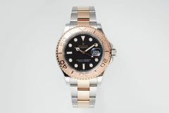 (Pre-Order) Rolex Yacht-Master Black Dial – Two-Tone Rose Gold & Silver – 40MM (Replica)