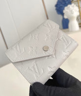 (Pre-Order) Louis Vuitton Grey Monogram Embossed Compact Wallet (Replica)