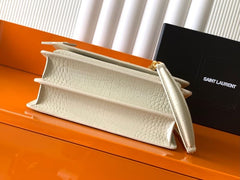 (Pre-Order) YSL Sunset Croc-Embossed Chain Bag – White (Replica)