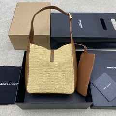 (Pre-Order) YSL Raffia Le 5 À 7 Shoulder Bag – Brown/Beige (Replica)