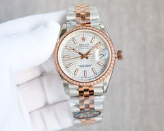 (Pre-Order) Rolex Datejust 36mm – Two-Tone Rose Gold Jubilee Bracelet (Wavy Dials) (Replica)