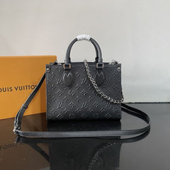 (Pre-Order) Louis Vuitton OnTheGo PM – Black Monogram Empreinte Leather (Replica)