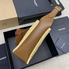 (Pre-Order) YSL Raffia Le 5 À 7 Shoulder Bag – Brown/Beige (Replica)