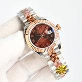 Rolex Datejust 28mm – Two-Tone Rose Gold & Silver with Chocolate Roman Dial