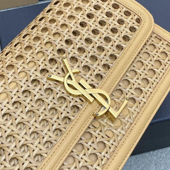 (Pre-Order) YSL Medium Kate Cane Weave Crossbody – Tan (Replica)