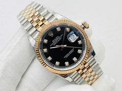 (Pre-Order) Rolex Datejust 41mm – Black Dial with Diamond Markers (Replica)