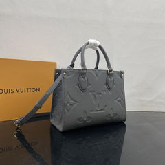 (Pre-Order) Louis Vuitton OnTheGo PM – Black Embossed Leather (Replica)