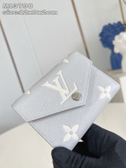 (Pre-Order) Louis Vuitton Victorine Wallet – Grey Monogram Embossed Leather (Replica)