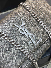 (Pre-Order) YSL Kate Bag – Metallic Feather Embossed (20CM) (Replica)
