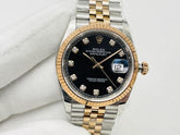 (Pre-Order) Rolex Datejust 41mm – Black Dial with Diamond Markers (Replica)