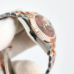Rolex Datejust 28mm – Two-Tone Rose Gold & Silver with Chocolate Roman Dial