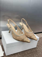 (Pre-Order) Christian Dior-Inspired Mesh Slingback Heels (Replica)