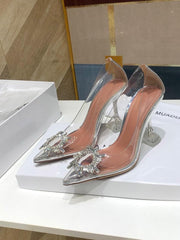 (Pre-Order) Amina Muaddi BEGUM GLASS SLING TRANSPARENT PVC (Replica)