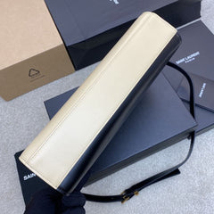 (Pre-Order) Saint Laurent Manhattan Baguette Bag – Black & Beige Two-Tone (29CM) (Replica)