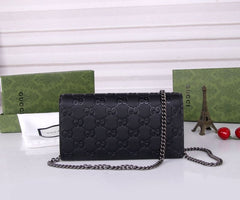 (Pre-Order) GUCCI Dionysus Black Embossed Chain Wallet (Replica)