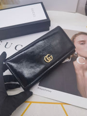 (Pre-Order) Glossy Long Gucci Wallet – Available in Beige, Red, Blue, Burgundy & Black (Replica)