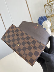 (Pre-Order) Louis Vuitton Damier Ebene Emilie Wallet – Brown (Replica)