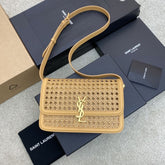 (Pre-Order) YSL Medium Kate Cane Weave Crossbody – Tan (Replica)