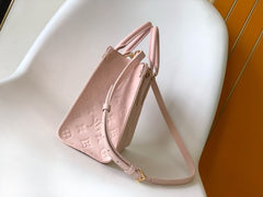 (Pre-Order) Louis Vuitton OnTheGo PM – Light Pink Monogram Empreinte Leather (Replica)
