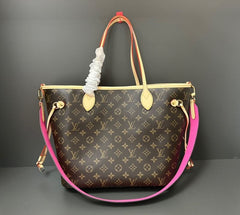 (Pre-Order) Louis Vuitton Neverfull MM with Red Strap (Replica)