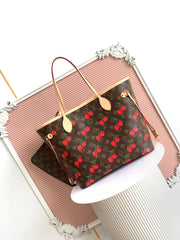 (Pre-Order) Louis Vuitton Neverfull MM - Monogram Cherry Print (Replica)