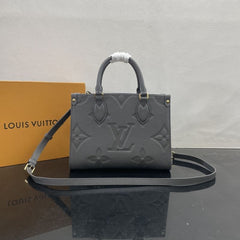 (Pre-Order) Louis Vuitton OnTheGo PM – Black Embossed Leather (Replica)
