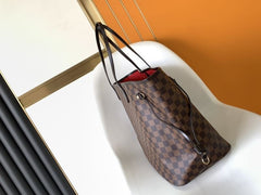 (Pre-Order) Louis Vuitton Neverfull GM – Damier Ebene (Red Interior) (Replica)