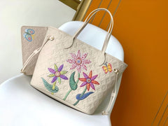 (Pre-Order) Louis Vuitton Neverfull MM – Floral Embossed Limited Edition (Replica)